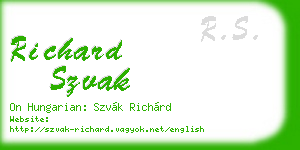 richard szvak business card