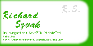 richard szvak business card